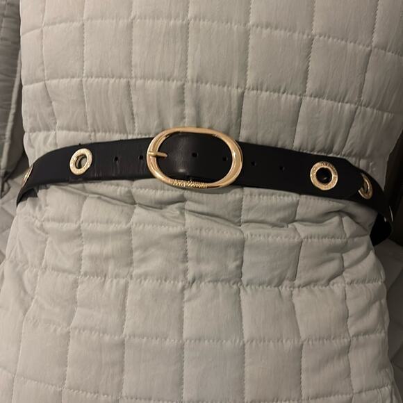 Juicy Couture Accessories - Juicy Couture Gold Grommeted Black Belt W/Oval Buckle